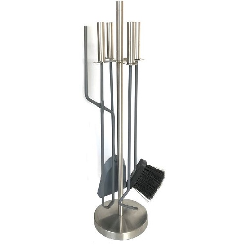 HB011SG Stainless Steel Firetool Set 4pc + Stand