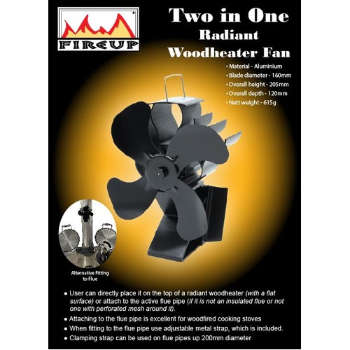 HPSF2IN1 Two in One Radiant Wood Heater Fan