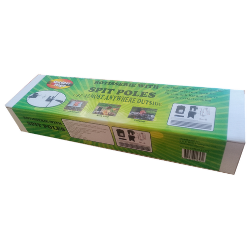 OMPOLESPIT Rotisserie Poles &amp; Battery Motor Spit Kit