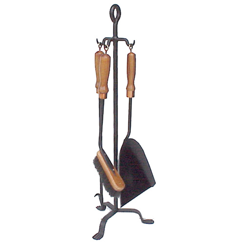WTE3-LA Tongio Forging Deluxe Timber Handle Firetool 3pc + Stand Set